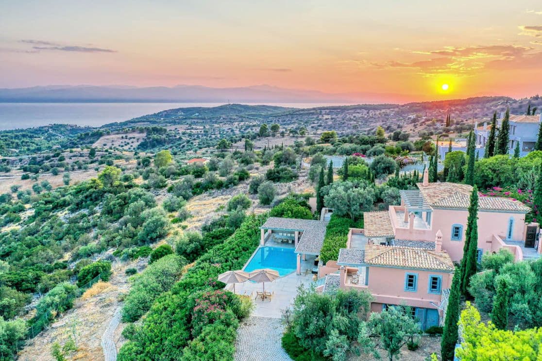 Drone Photo from Porto Heli during sunset