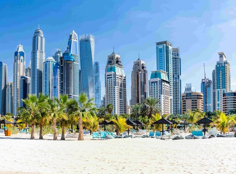 The breathtaking Dubai Marina skyline - one of the best places to find a house for rent in Dubai