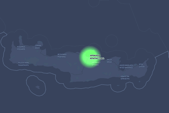 A heatmap of Crete