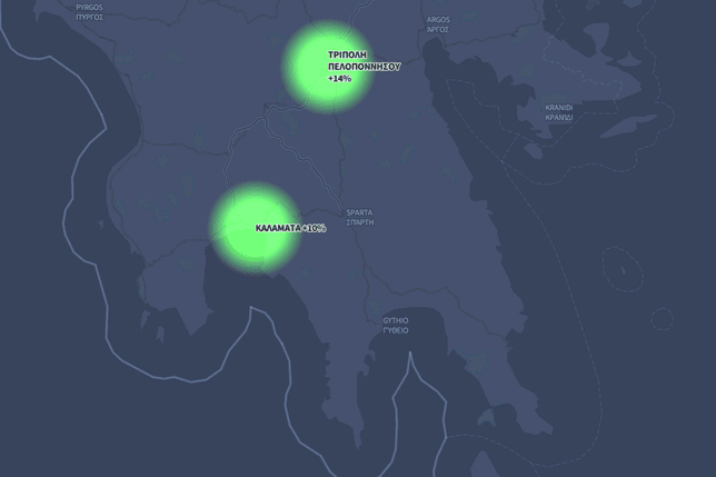 A heatmap of Peloponnese