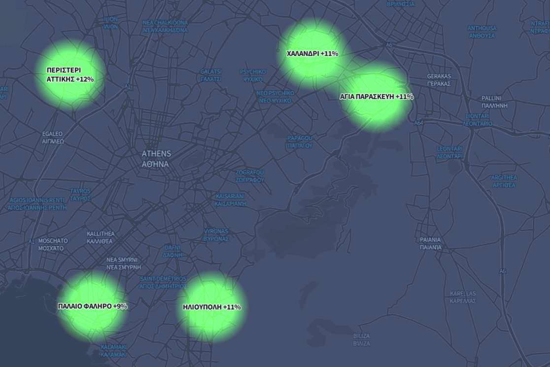 A heatmap of Attica, Greece