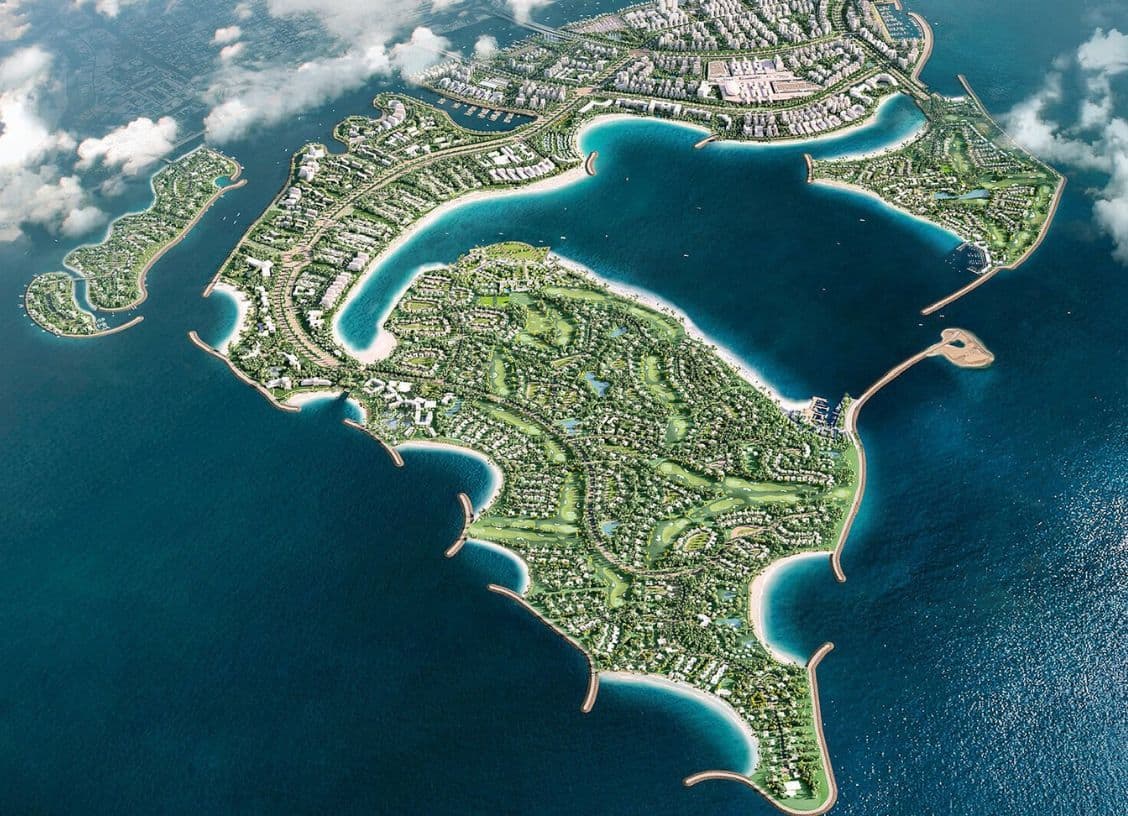 Aerial view of Dubai Islands