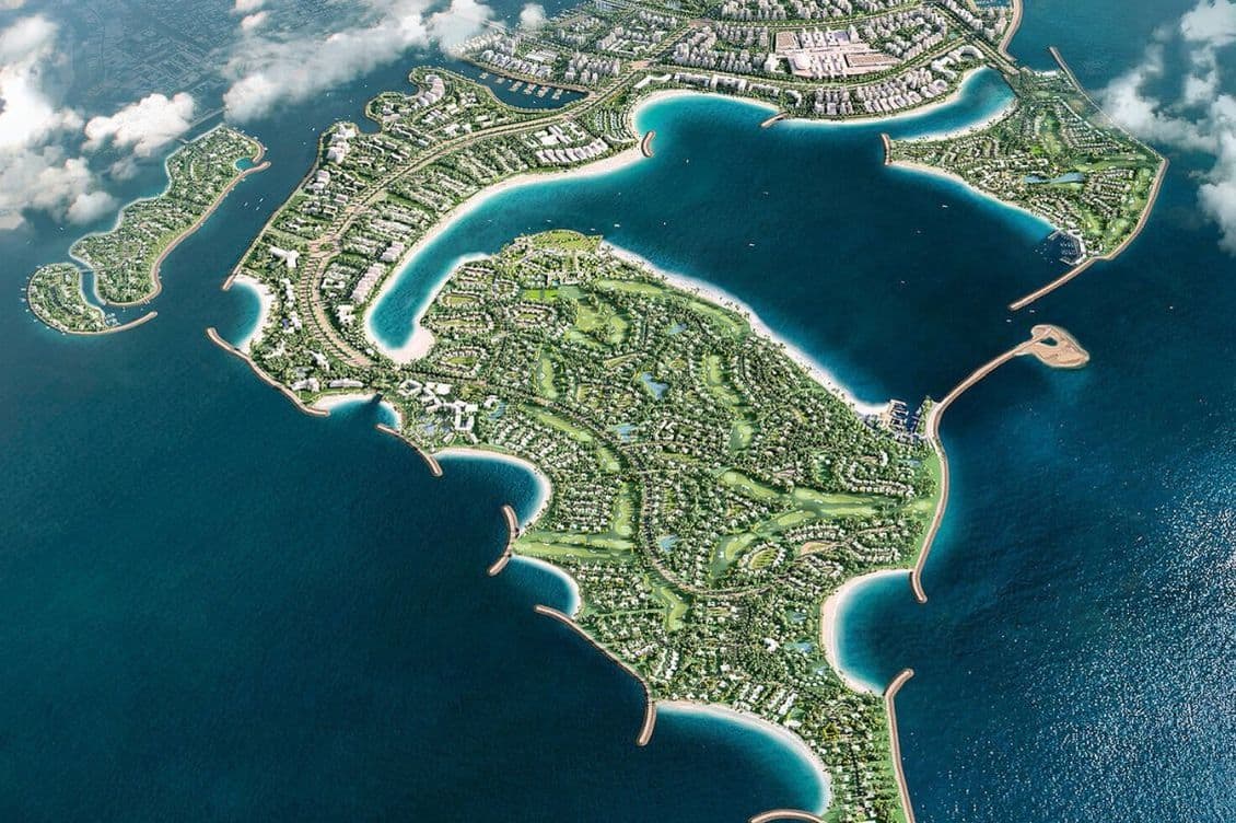 Aerial view of Dubai Islands