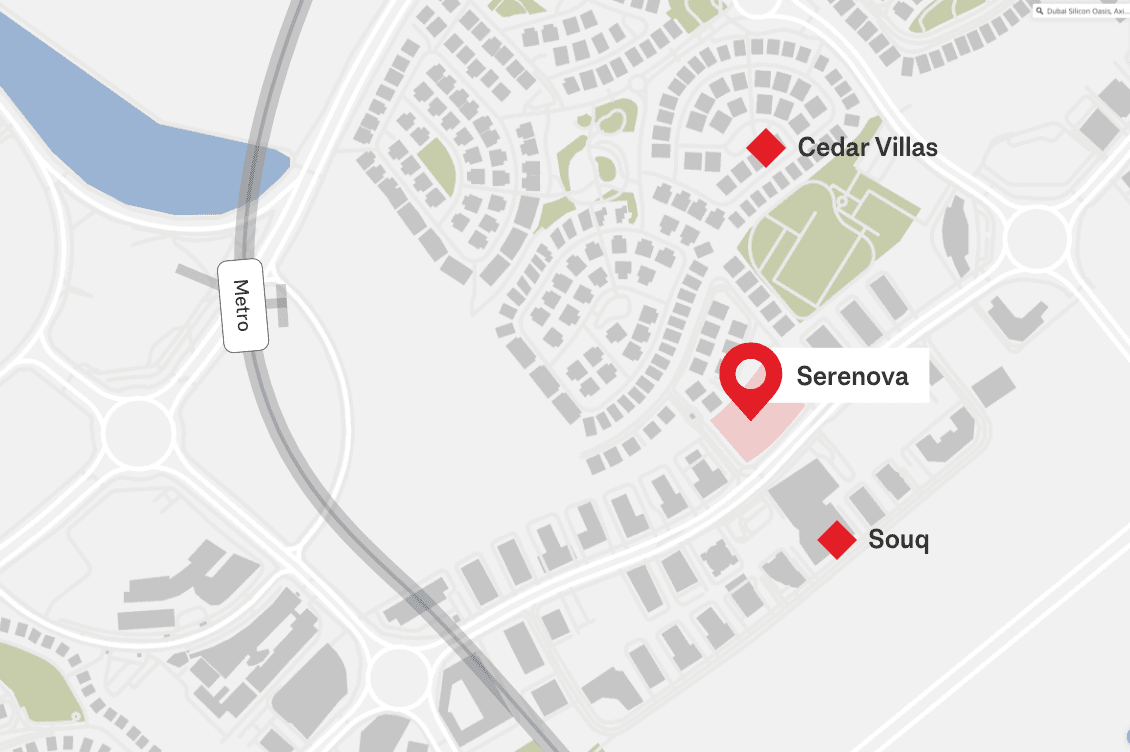 map showing location of Dubai Silicon Oasis