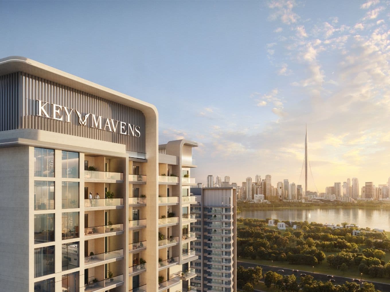 Beautiful render of Montage by KeyMavens, showing its prominent position overlooking the Dubai Creek