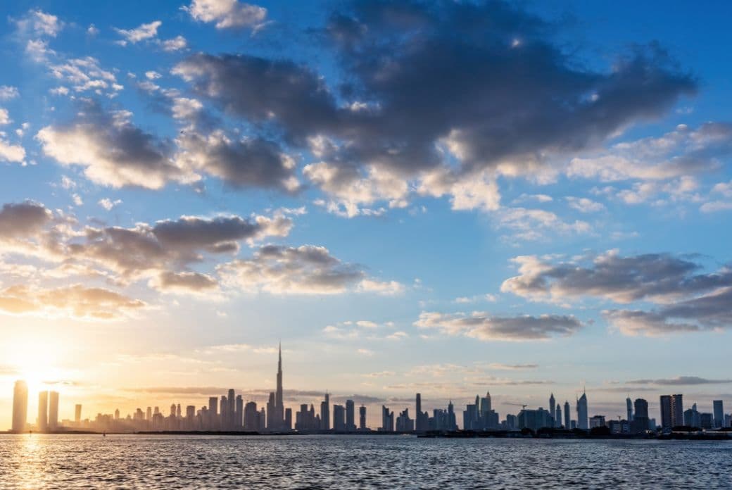 Waterfront views of Downtown Dubai from Al Jaddaf Dubai Creek