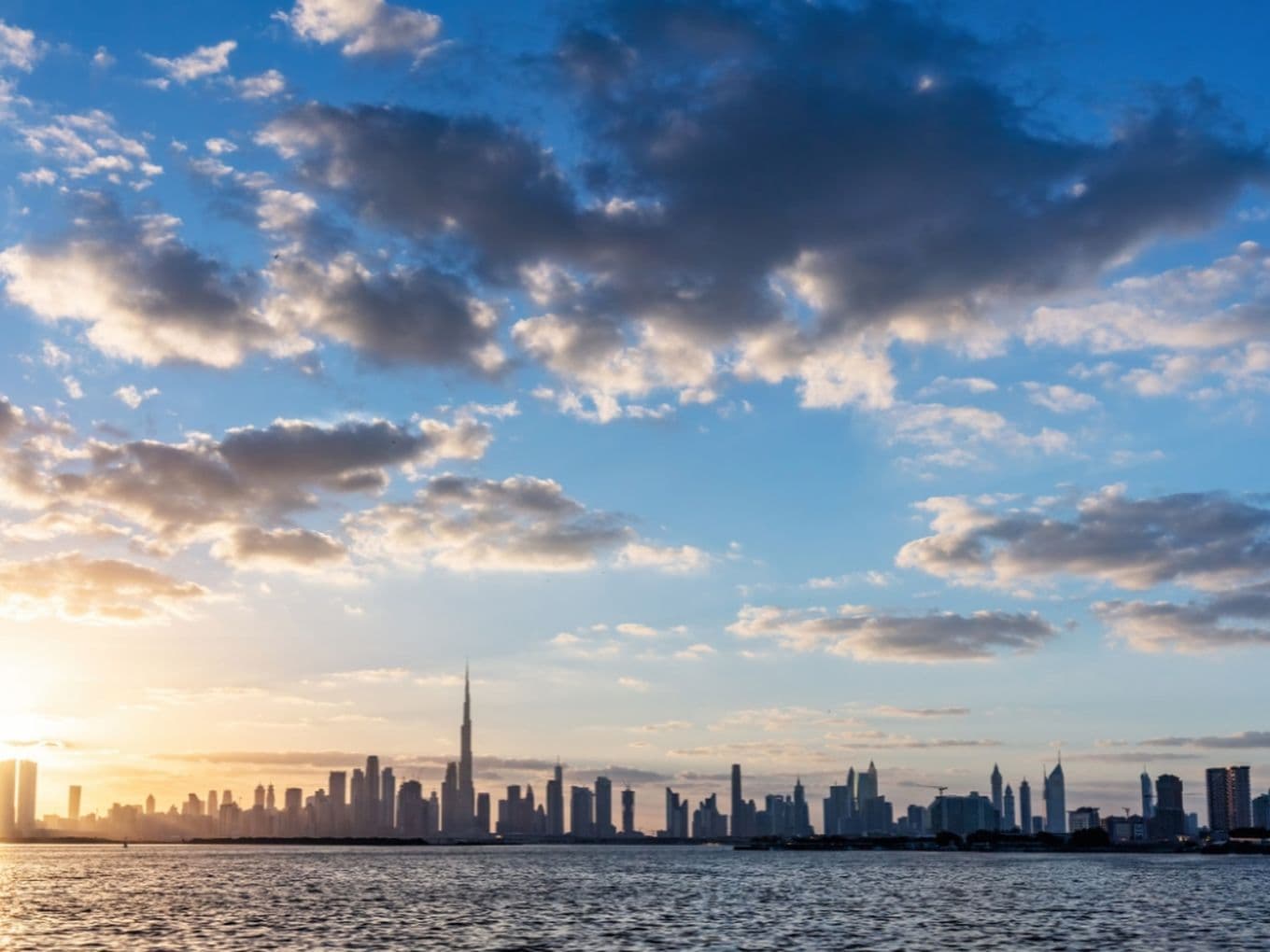 Waterfront views of Downtown Dubai from Al Jaddaf Dubai Creek