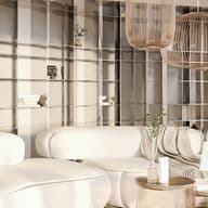 Σαλόνι με λευκά έπιπλα