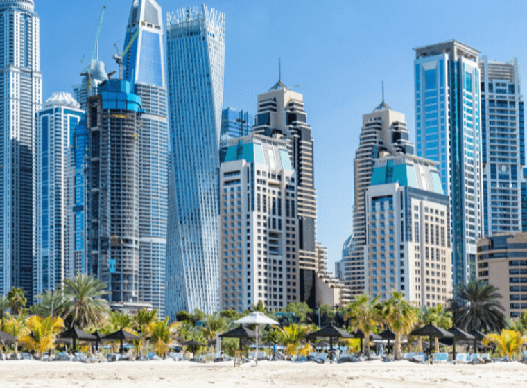 Beach rentals in Dubai Marina, overlooking JBR Beach