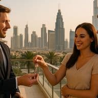 Couple receive the keys to their new apartment in Dubai