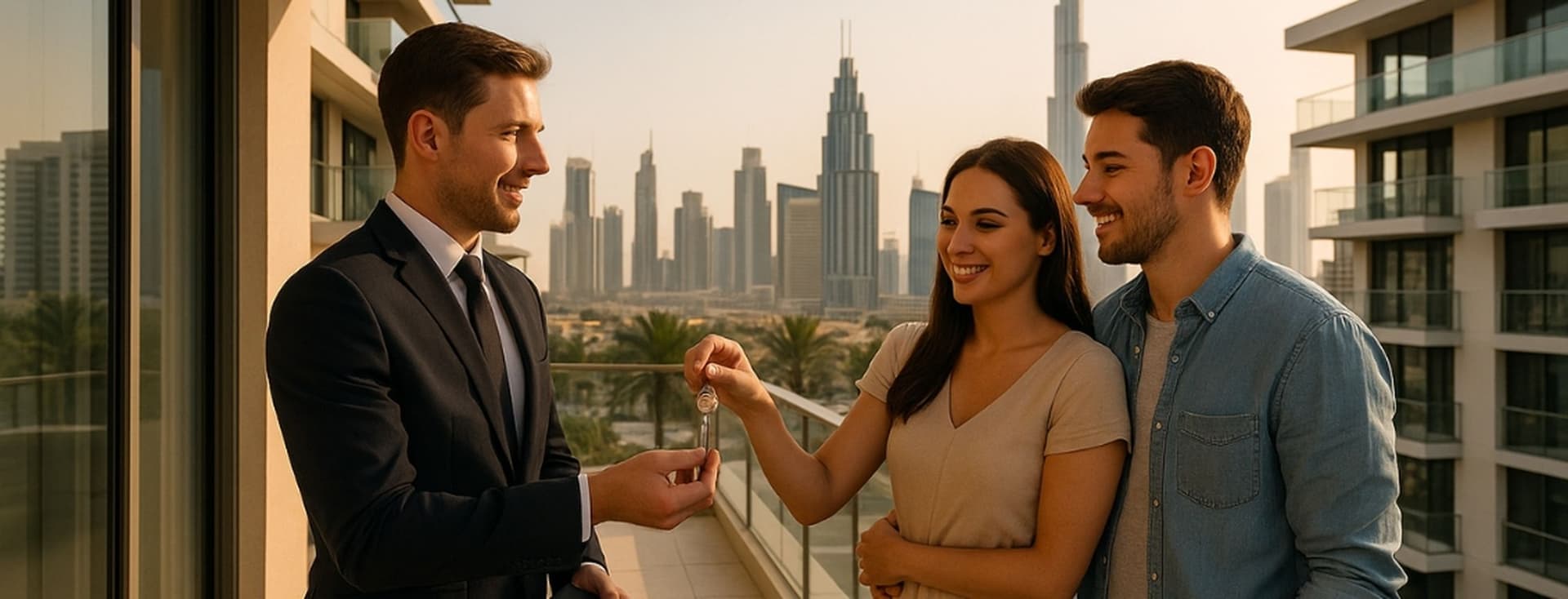 Couple receive the keys to their new apartment in Dubai