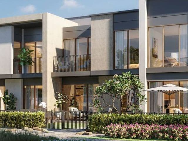 Row of contemporary townhouses in Dubai