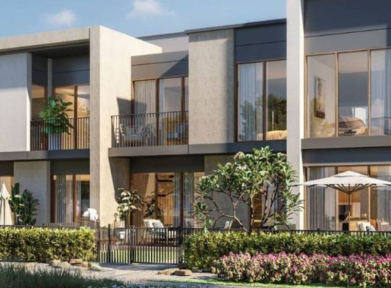Row of contemporary townhouses in Dubai