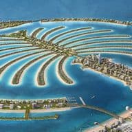 Aerial view of Palm Jebel Ali, one of the up-and-coming areas for property investment in Dubai.