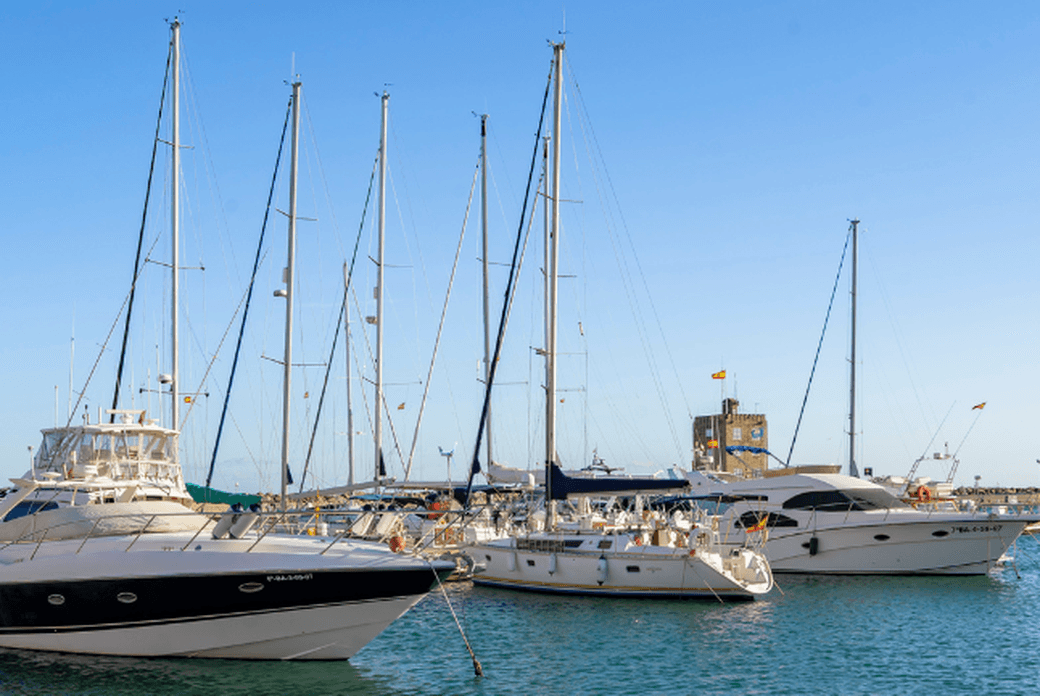 Sotogrande's port and its boats, we can see three main ones on the photograph.