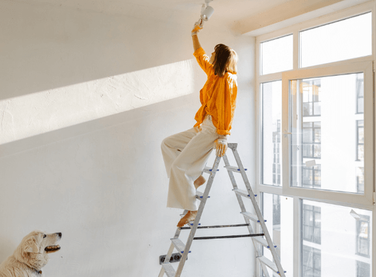 Lady doing home renovation to her apartment in Dubai