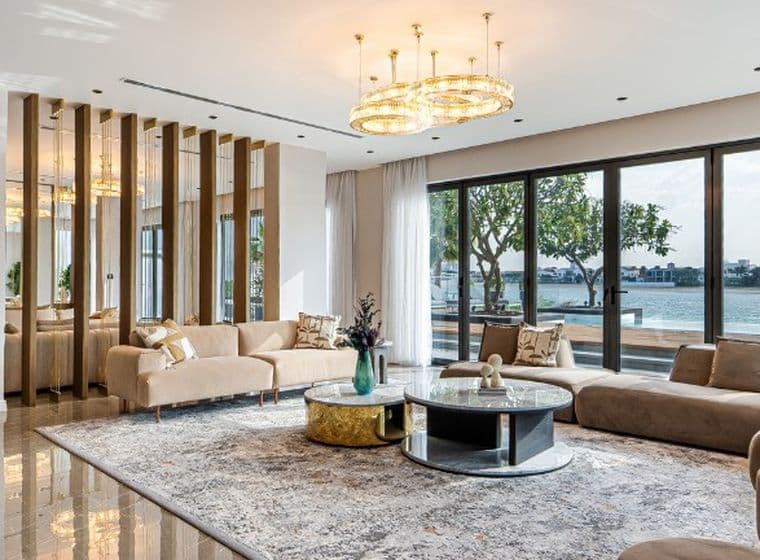 Exquisite Palm Jumeirah living room in one of Dubai's most expensive houses.