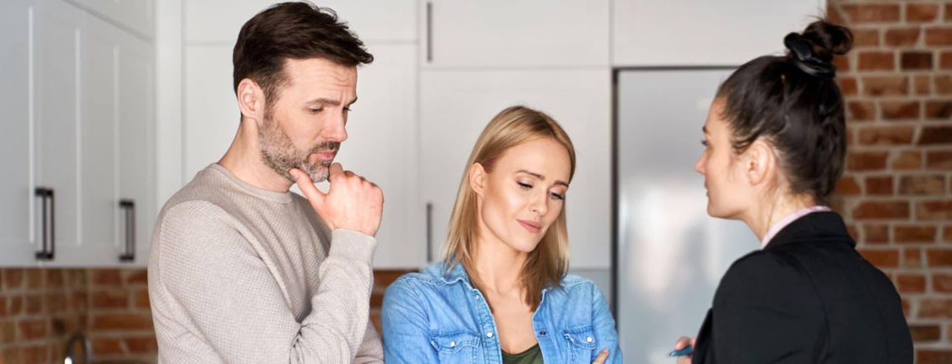 Unhappy tenants after a rental dispute with their landlord