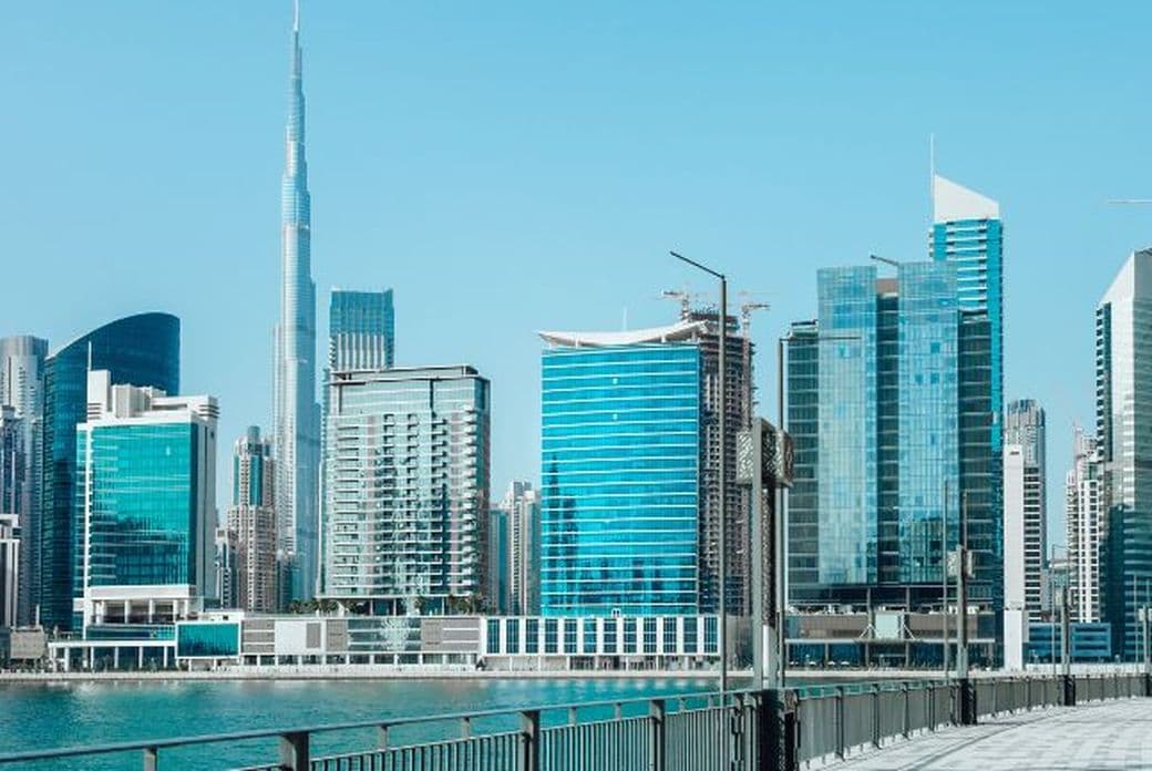 Business Bay canal and skyline