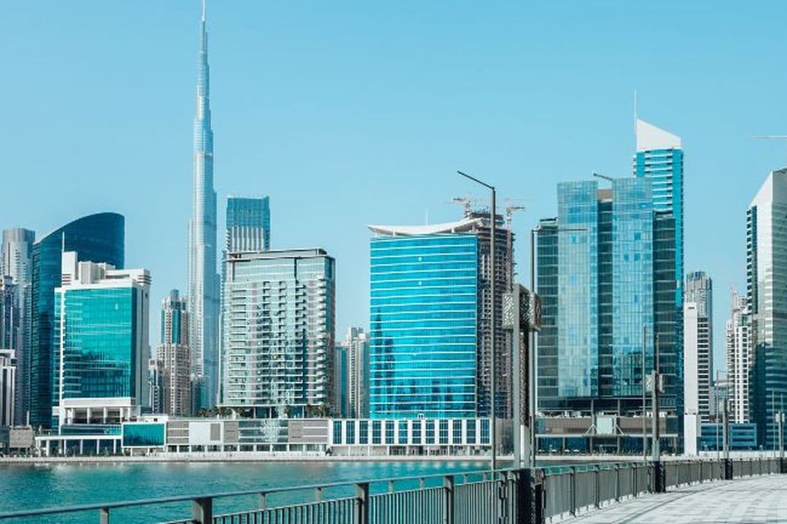 Business Bay canal and skyline