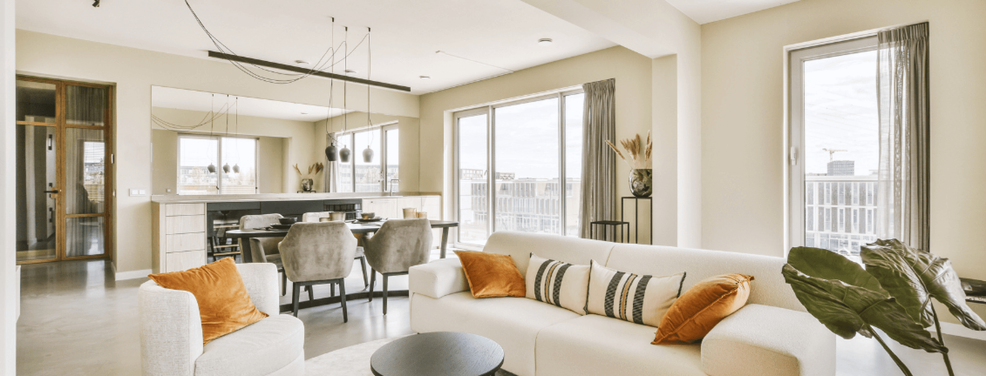 A contemporary furnished apartment in Dubai, a popular choice for first-time buyers using rent-to-own to purchase their first property.