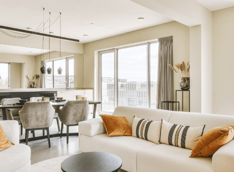 A contemporary furnished apartment in Dubai, a popular choice for first-time buyers using rent-to-own to purchase their first property.
