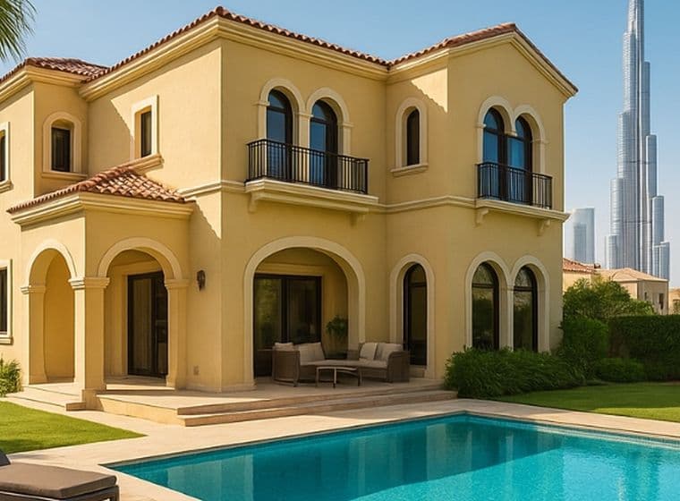 Stunning arabic style villa with Downtown Dubai backdrop