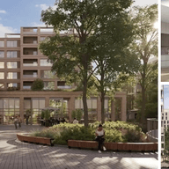 3 Pictures of the new Project NEST in Belval. Two pictures from outside and one picture from the living room