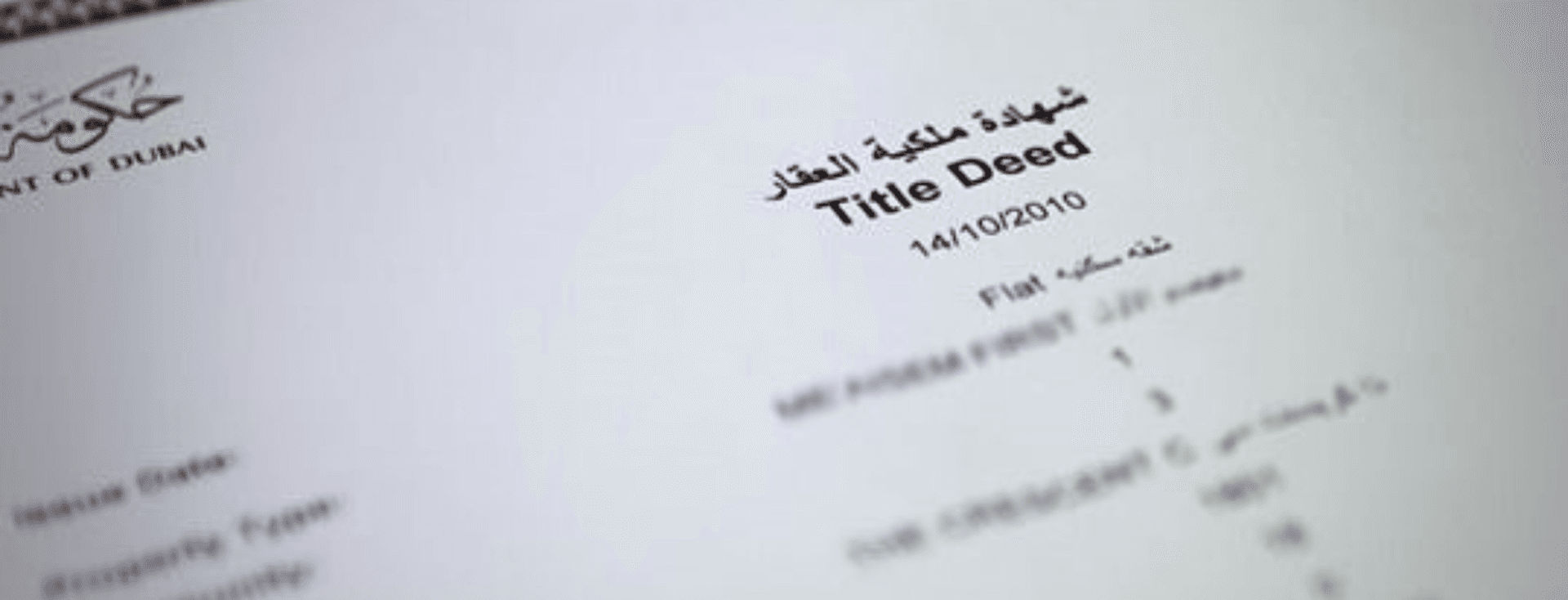 Title Deed for an apartment in Dubai