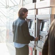 Man using an ATM