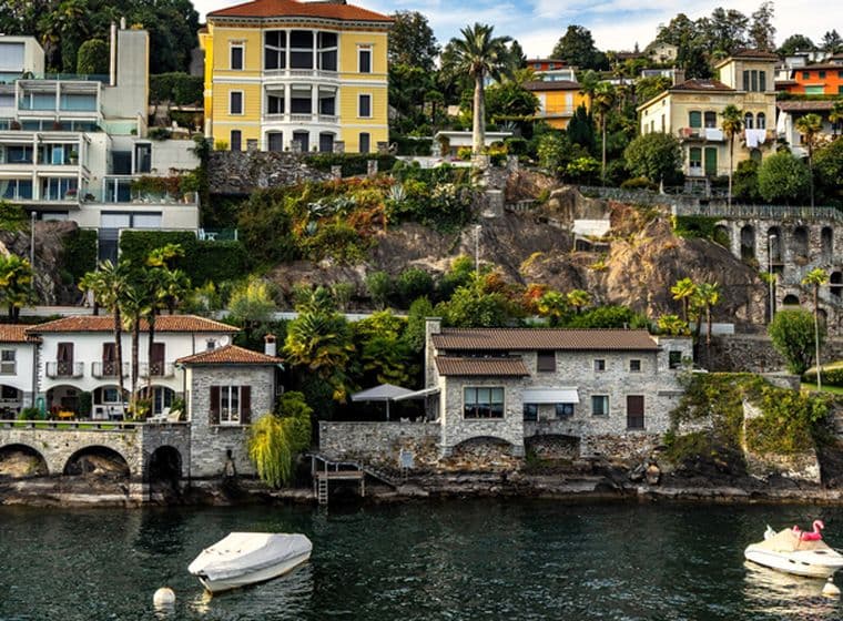promenade at the lake in locarno city switzerland