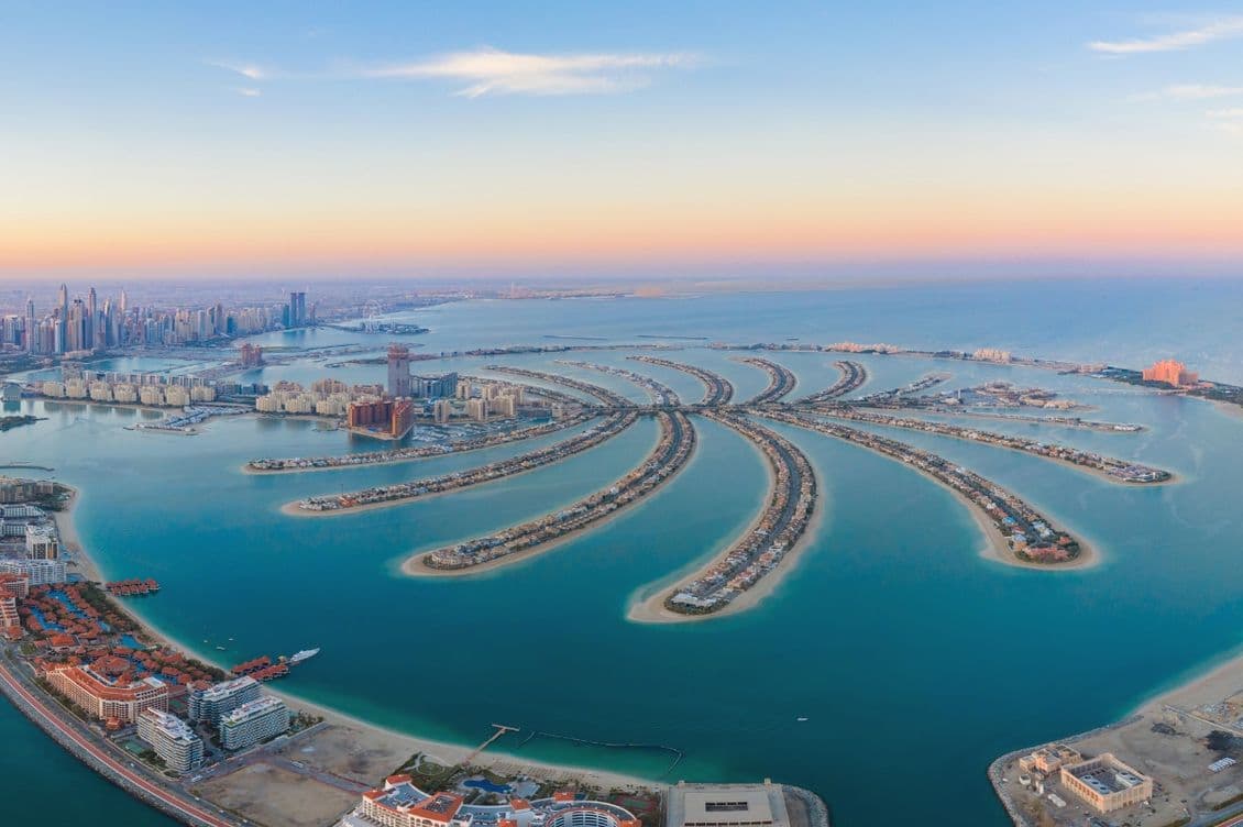 View of Palm Jumeirah - one of Dubai's top luxury freehold communities