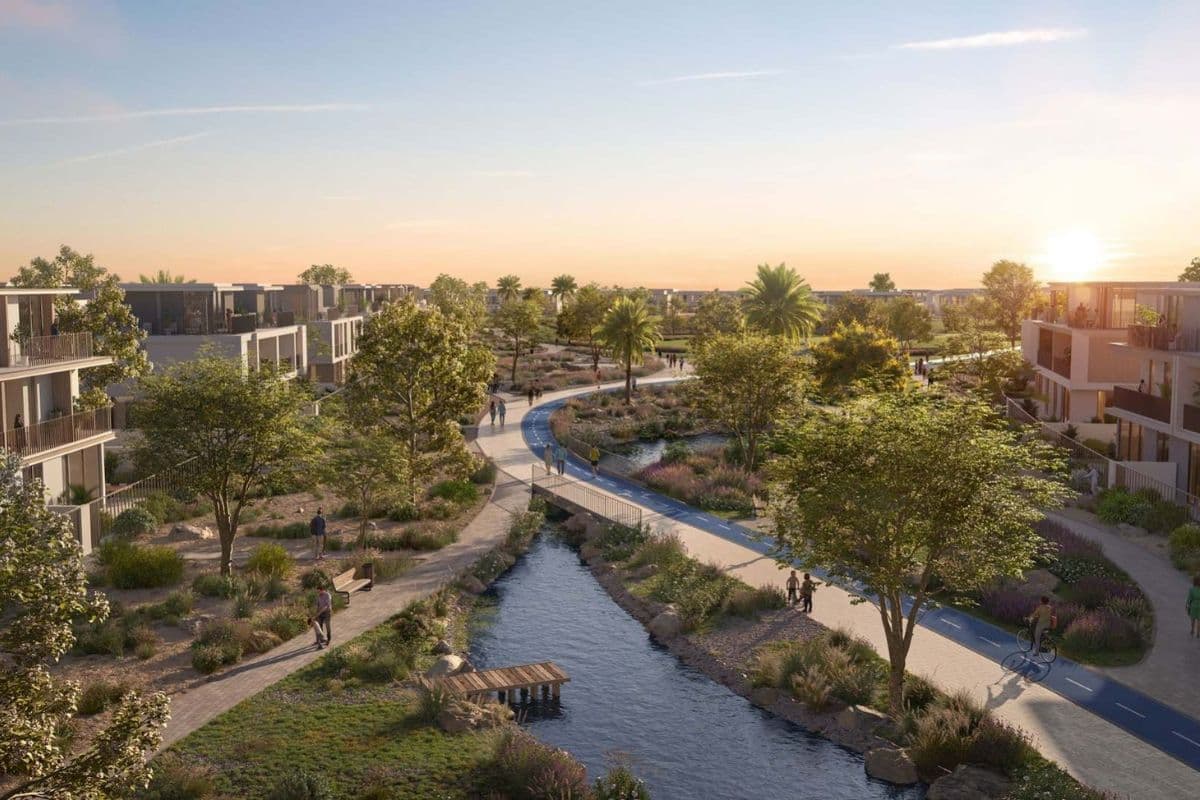 Familienfreundlicher Gemeinschaftspark und Stadthäuser im The Valley, einem wichtigen Off-Plan-Projekt von Emaar