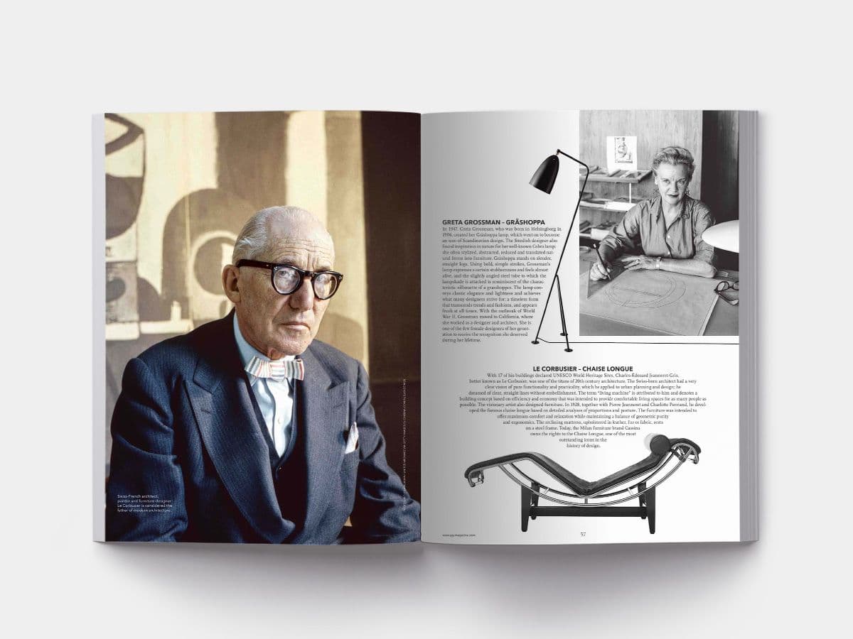 GG Magazine designer portfolio page spread