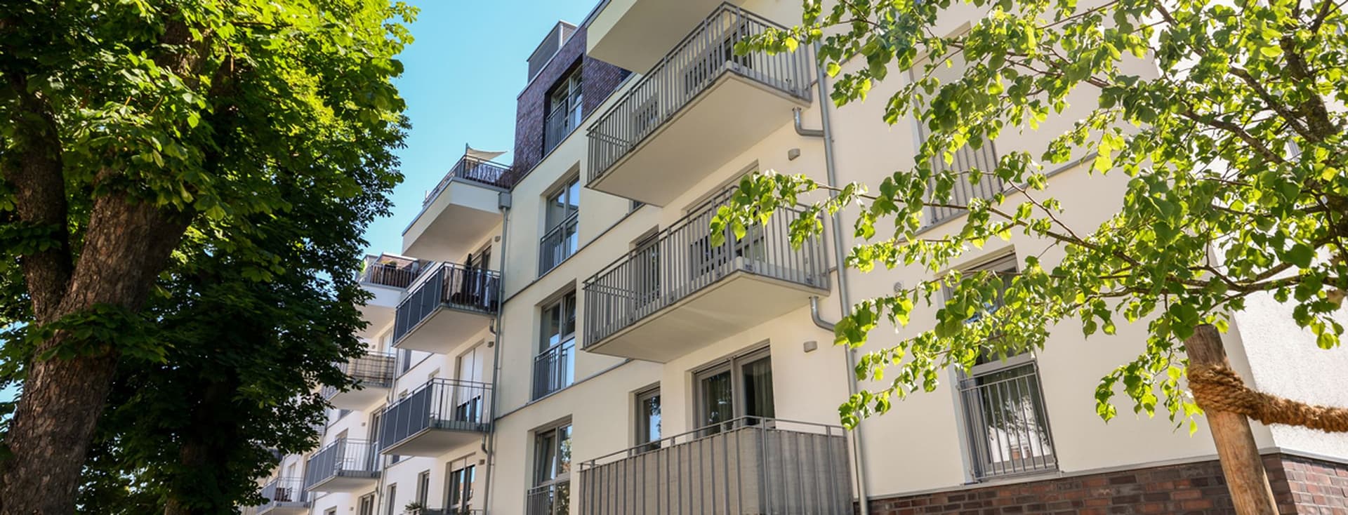 Facade of a modern residential building in the city center