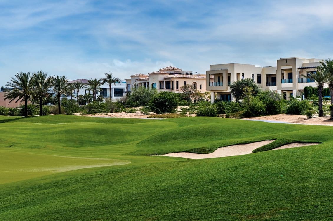Freehold villas overlooking the Dubai Hills Estate golf course