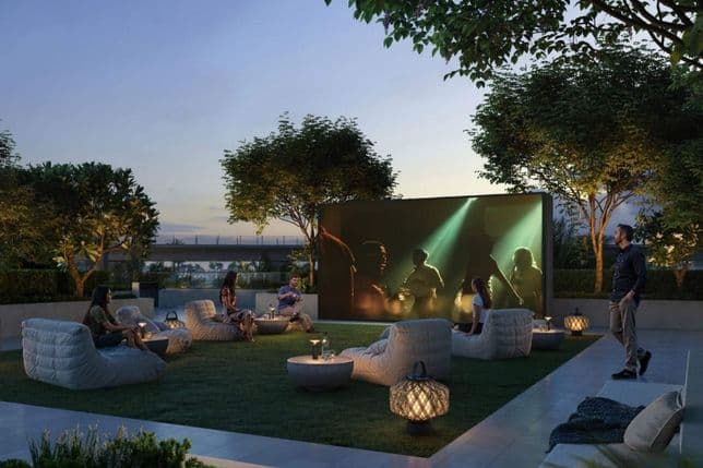 Outdoor cinema area at Lyvia by Palace