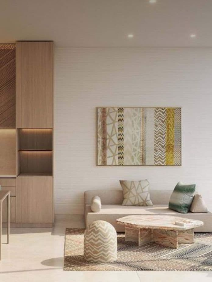 Missoni möblierter Innenraum im Octa Isle mit modernem Wohnbereich und stilvollen Designelementen