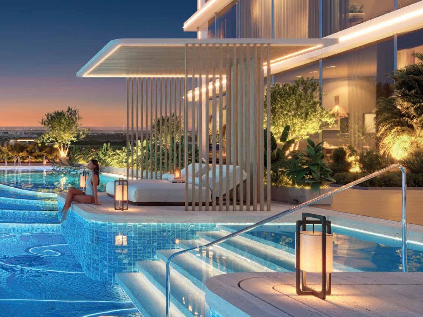 Infinity-Pool im Danube ASPIRZ, Dubai Sports City von Danube Properties