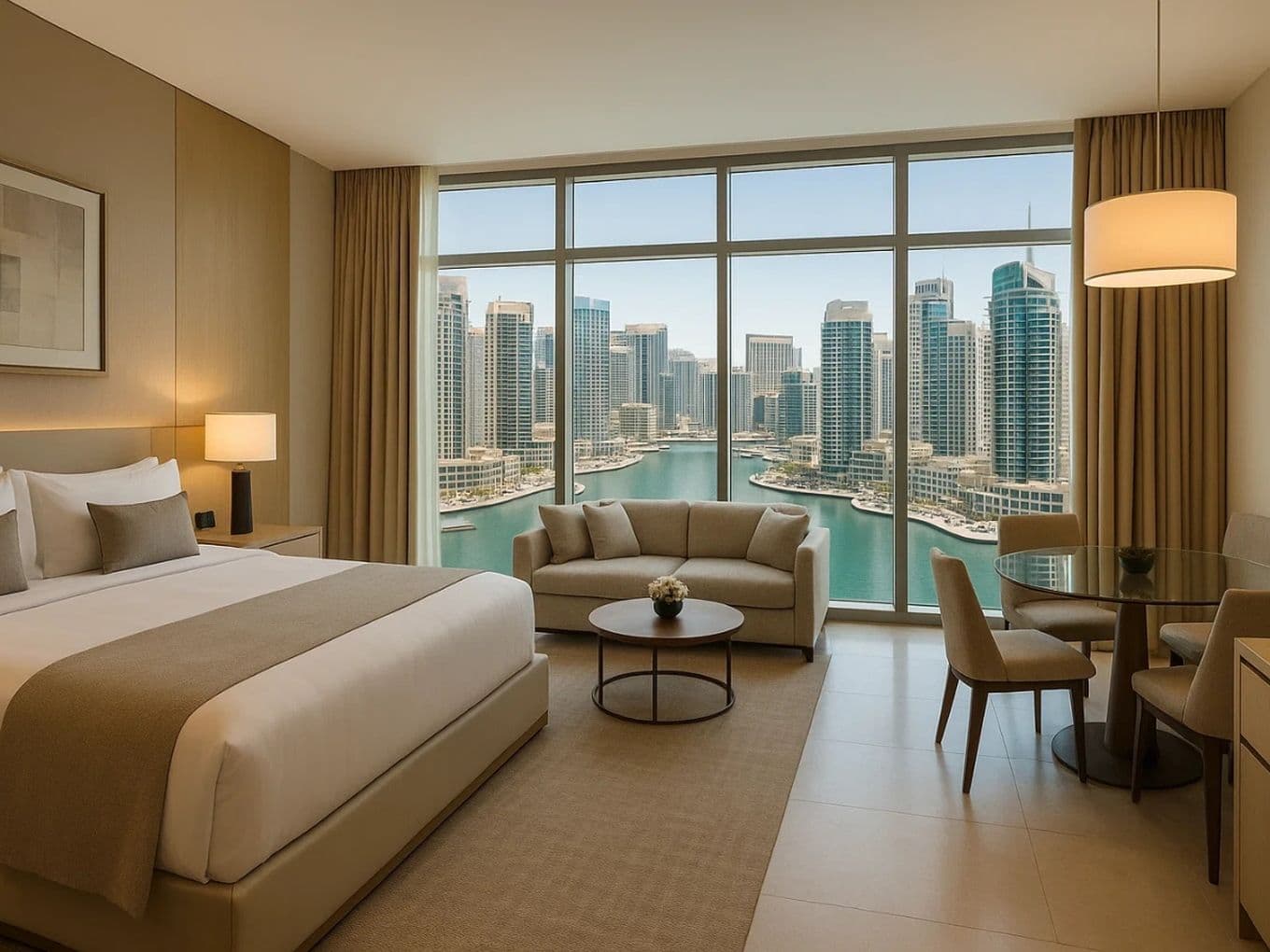 Dubai Marina Hotel Room (AI)