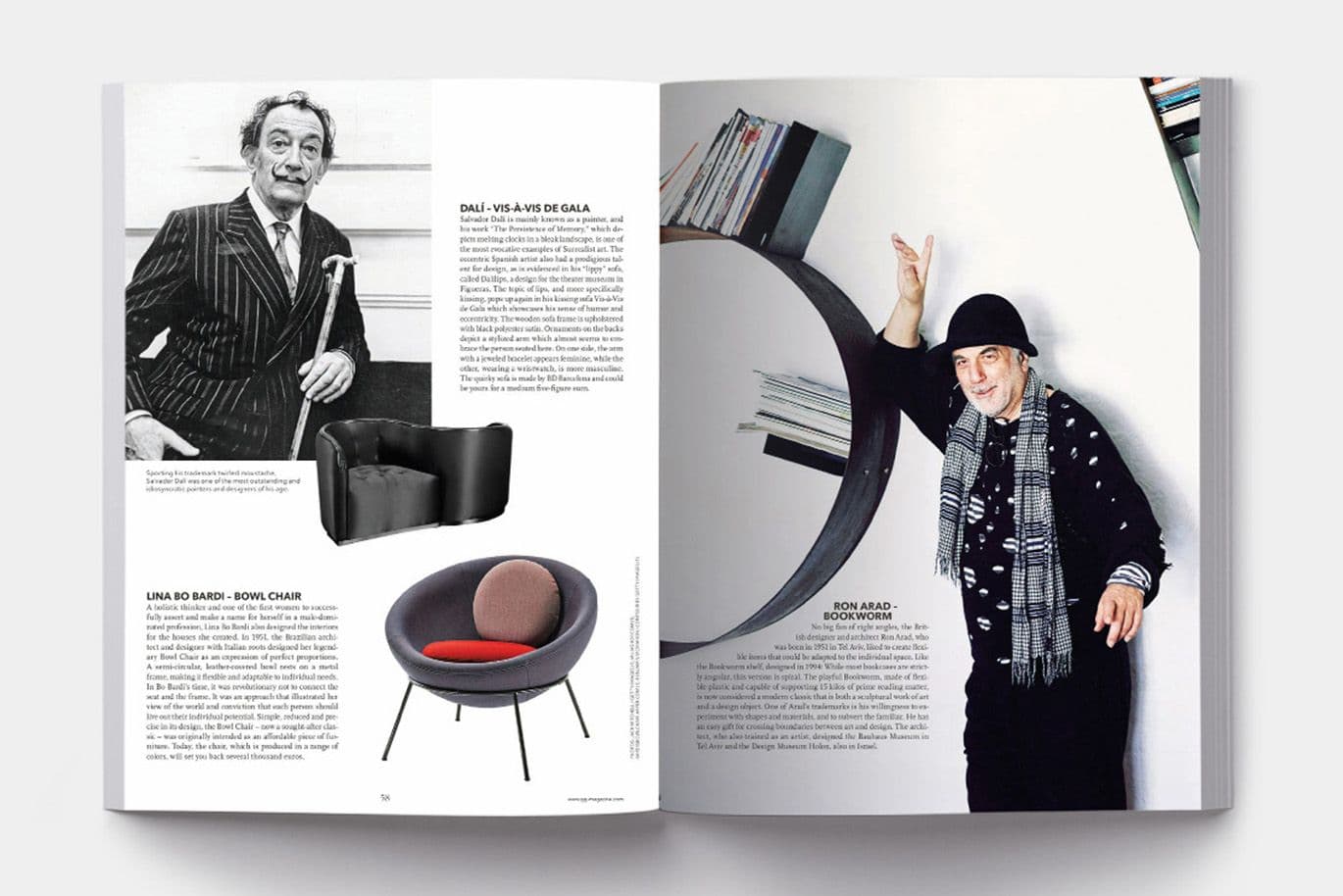 GG Magazine designer portfolio page spread