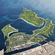 Aerial view of the Dubai Islands area