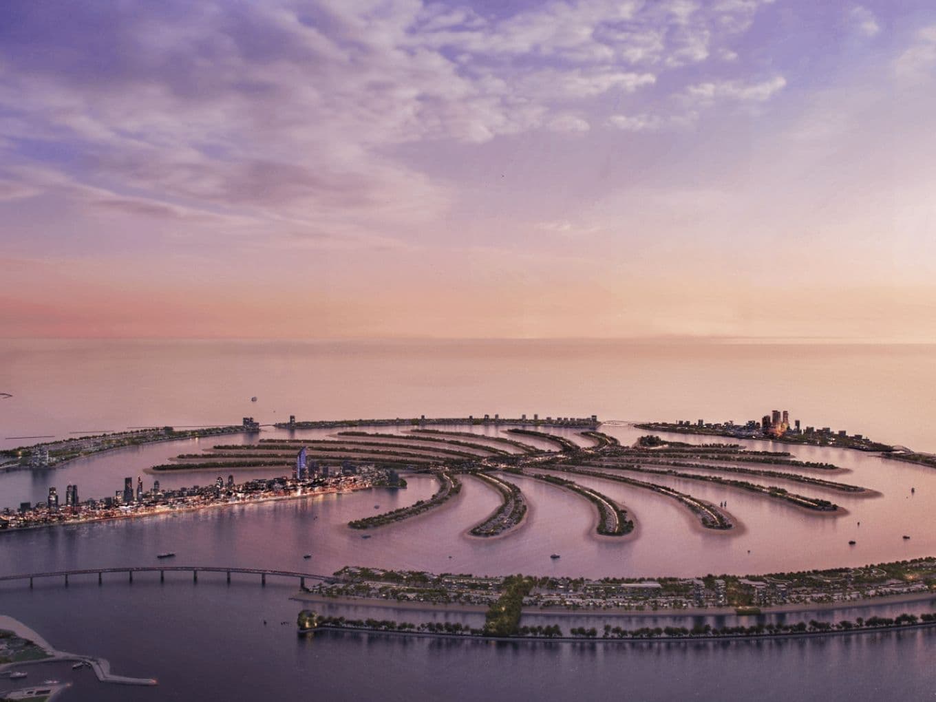 Aerial view of Palm Jebel Ali Dubai