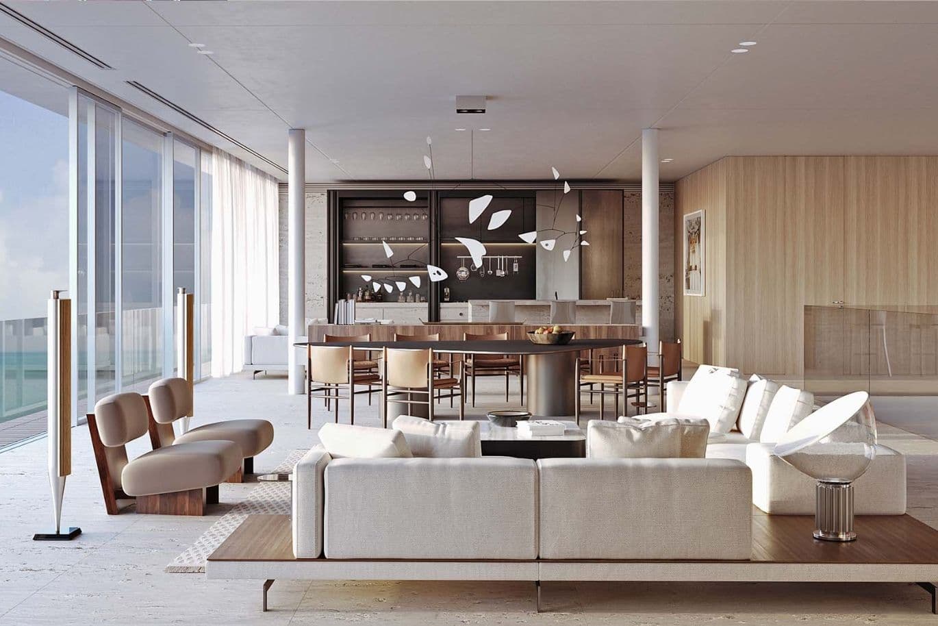 Offener Wohnraum eines Innenarchitekturunternehmens in Dubai