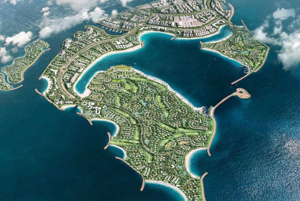 Masterplan of Dubai Islands showing full development