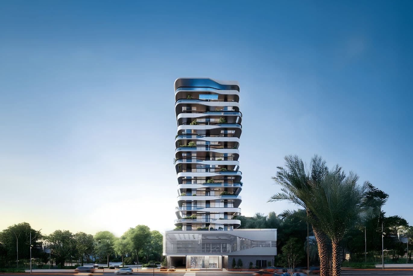 Street view of Bayview Boulevard in Dubai Islands