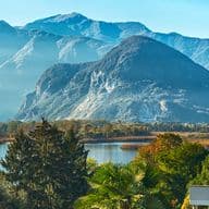 Panoramablick auf den Lago Maggiore, Verbania, Piemont.