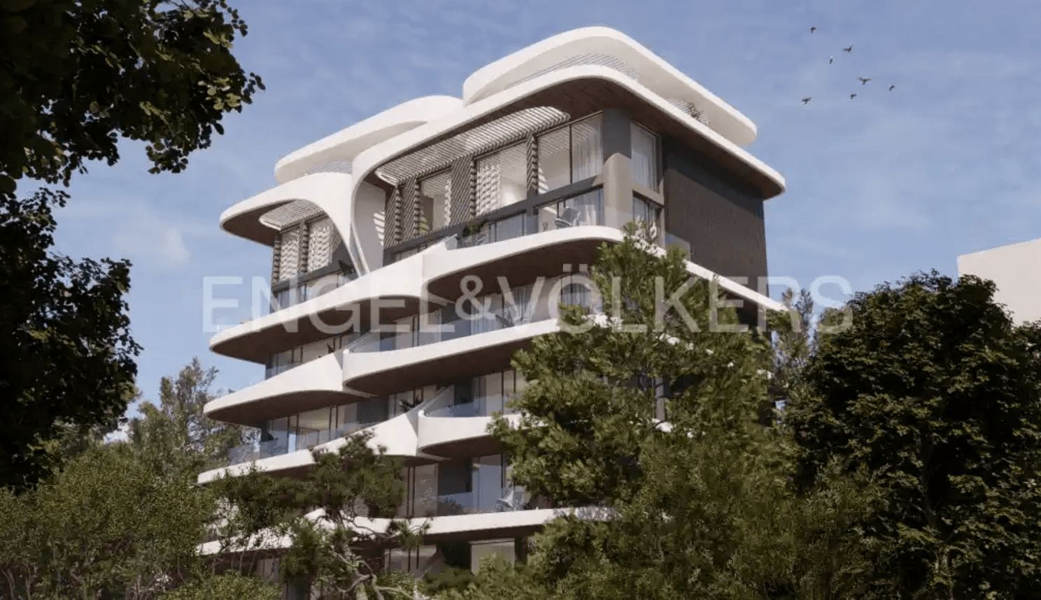 3D Rendering of a newly built building in Athens Riviera during daylight
