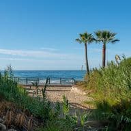 El Rosario sea views from a beachfront property, there are green plants next to the views.