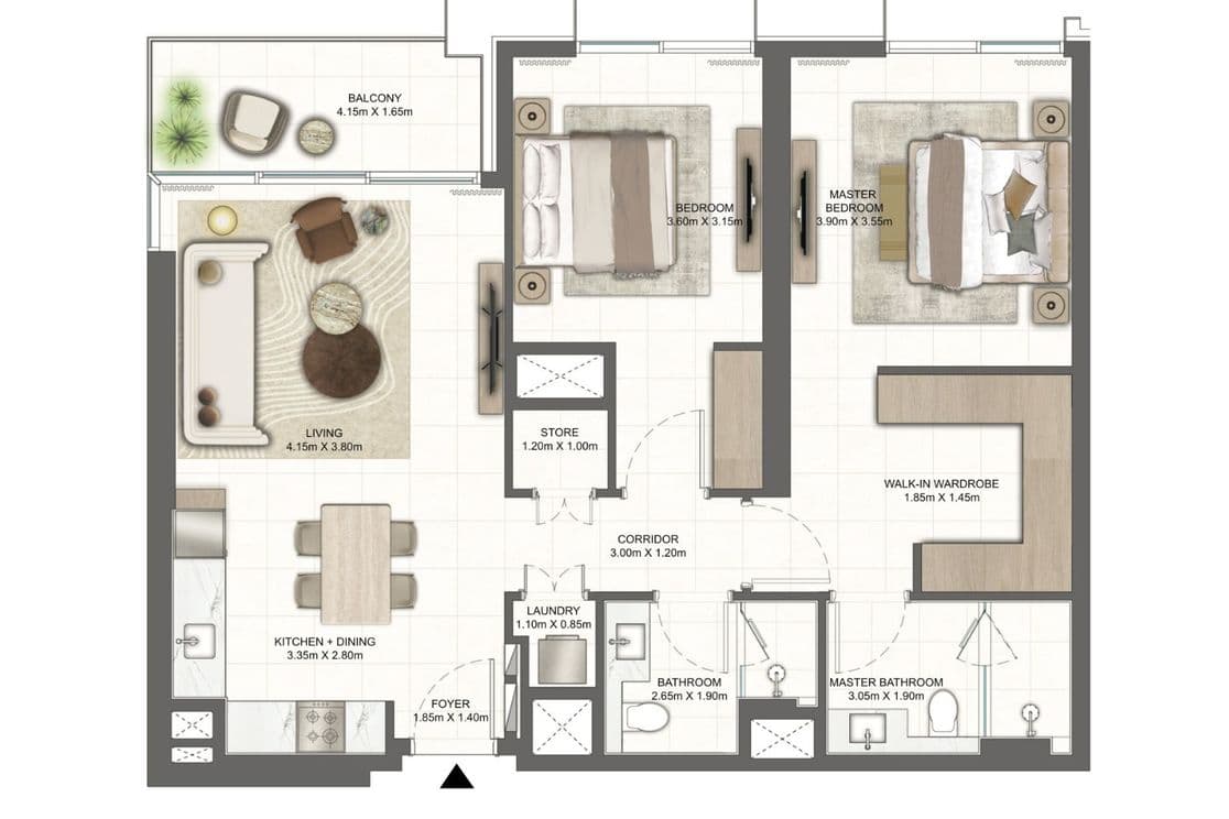 2 bedroom apartment layout